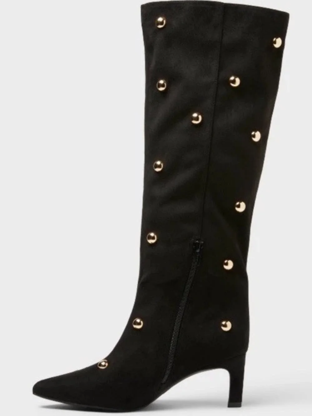 a new day Black Justice Over-the-Knee Boots with Gold Studs